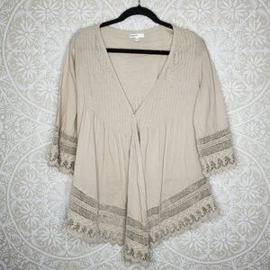 🎄KappAhl Boho Peasant Beige Top L